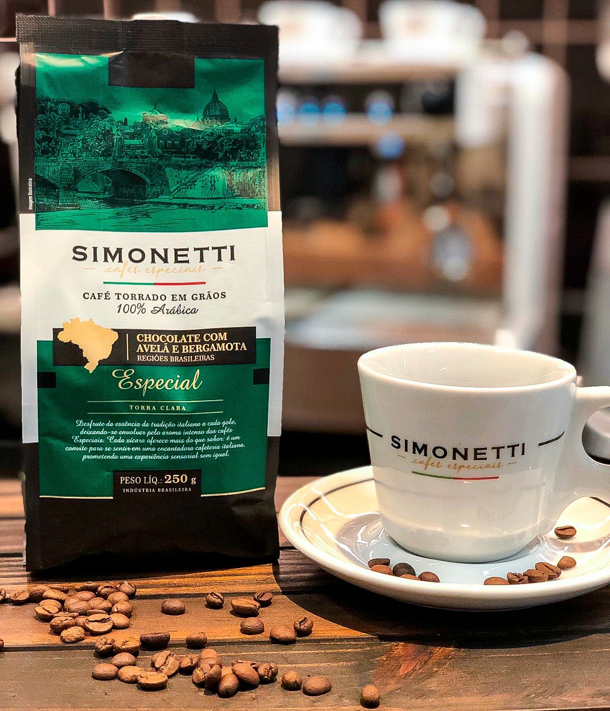 Café Torrado em Grãos - Especial -  100%  Arábica Simonetti - 250gr